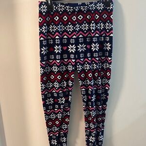 Secret Treasures Navy and Pink Patterned Leggings